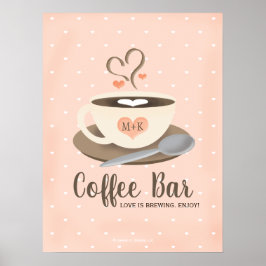 Póster El amor es preparar café bar