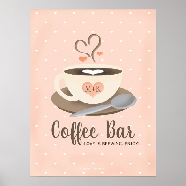 Póster El amor es preparar café bar (Frente)