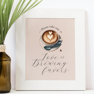Póster El amor es preparar café para las novias favores d