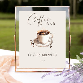 Póster El amor es preparar el Rótulo Cofee Bar