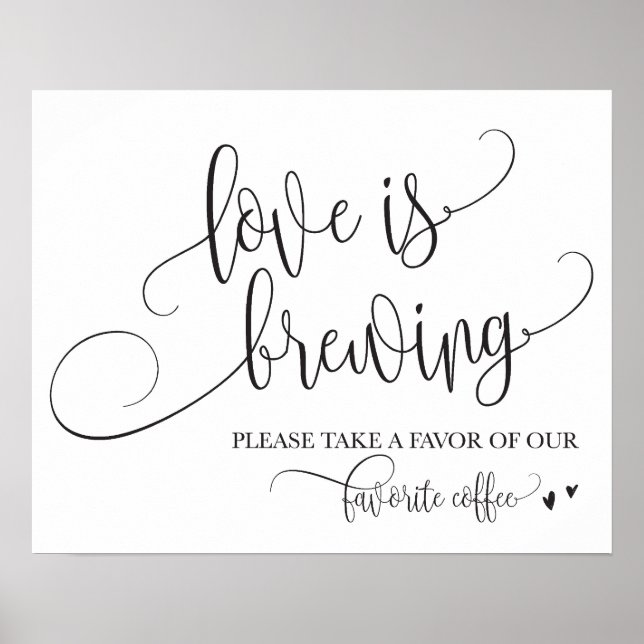 Póster El amor es producir café bar Rótulo Boda (Frente)
