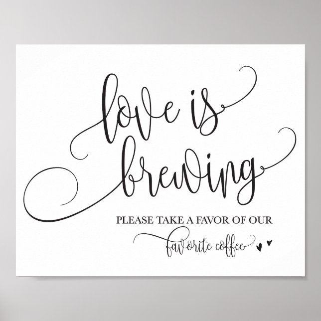 Póster El amor es producir café bar Rótulo Boda (Frente)