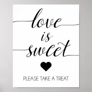 Póster El amor es Rótulo Boda dulce Imprimir tabla de t