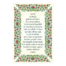 El amor es siempre paciente y amable. Nunca es una