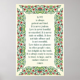 Póster El amor es siempre paciente y amable. Nunca es una