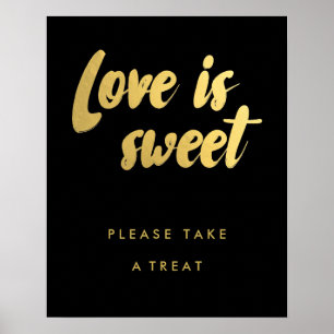 Póster El amor es signo de oro de favores dulces   color 