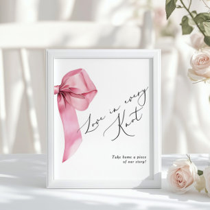 Póster El amor es todo Knot Pink Bow Favor