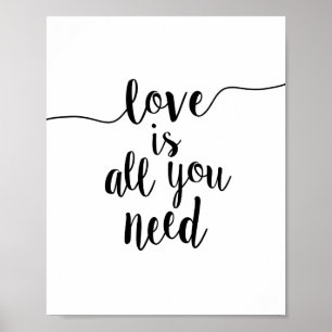 Póster El amor es todo lo que necesitas para imprimir art
