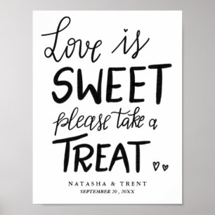 Póster El Amor Es Un Boda Casual Dulce Escrito A Mano