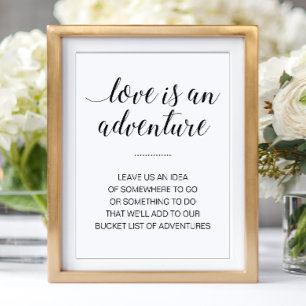 Póster El Amor Es Un Boda De La Lista De Bucket De Aventu
