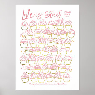 Póster El amor es un dulce libro de invitados para la duc