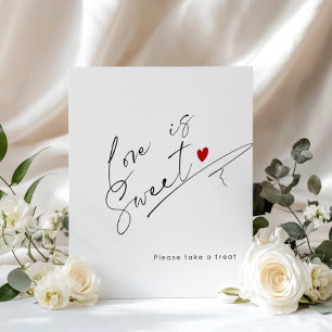 Póster El amor es una caligrafía dulce y simple Ducha de