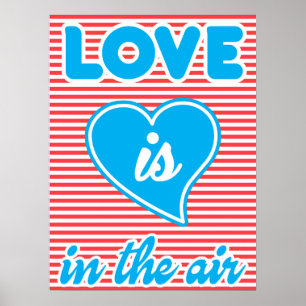 Póster El amor está en el aire, poster de tipografía, cam