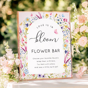 Póster El amor está en el Rótulo Bloom Flower Bar