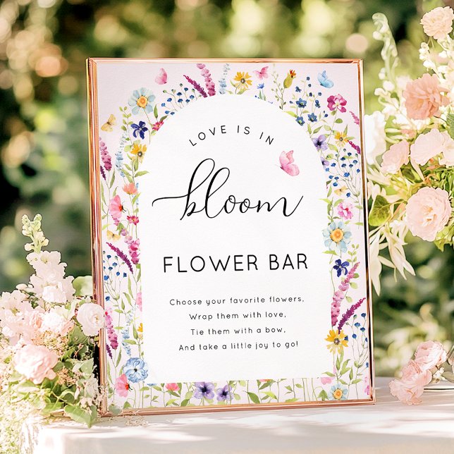 Póster El amor está en el Rótulo Bloom Flower Bar (Subido por el creador)