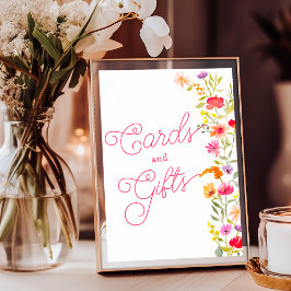 Póster El amor está en flor flores silvestres floral sign