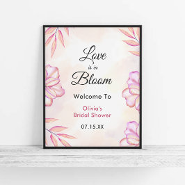 Póster El amor está en la flor floral bienvenida a la duc