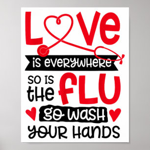 Póster El amor está en todas partes Así está la gripe Lav