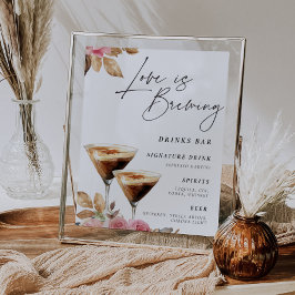 Póster El amor está preparando el Rótulo Espresso Martini