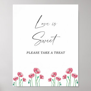 Póster El amor floral en acuarela es dulce, date un gusto
