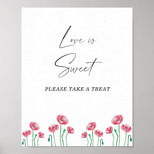 Póster El amor floral en acuarela es dulce, date un gusto (Frente)