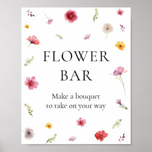 Póster El amor florece en la ducha de novia barra de flor