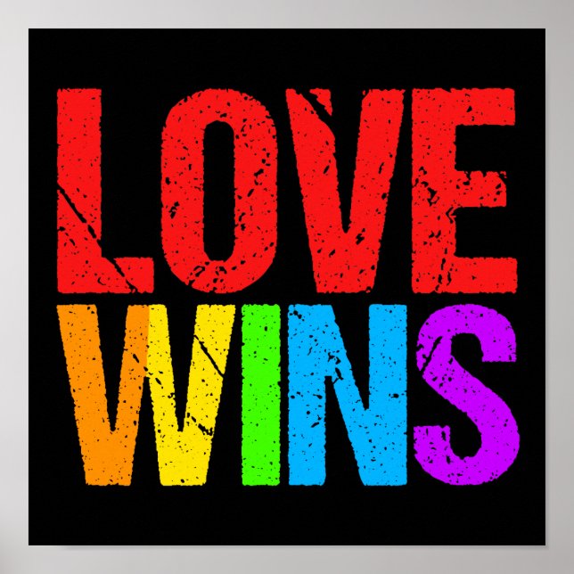 Póster El amor gana el orgullo gay arcoiris (Frente)