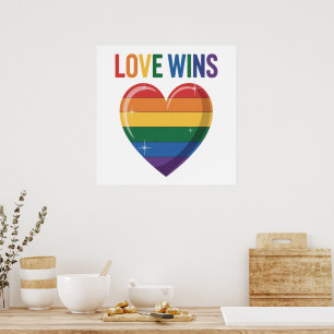 Póster El amor gana Igualdad Orgullo Gay LGBT