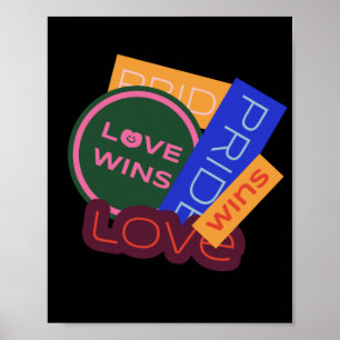 Póster El amor gana. Orgullo. El orgullo gana. LGTB+Orgul