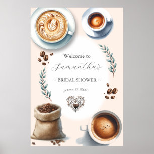 Póster El amor imprimible es la bienvenida a la ducha de 