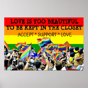 Póster El amor LGBT es un hermoso desfile POSTER arcoiris