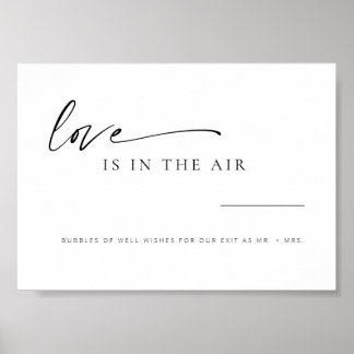 Póster El amor Minimalista moderno en el Boda de aire P