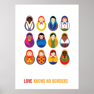 Póster El amor multicultural de las muñecas de la