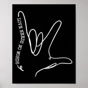 Póster El amor no necesita palabras de autismo ASL Concie