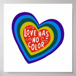 Póster El amor no tiene color contra el racismo/discrimin