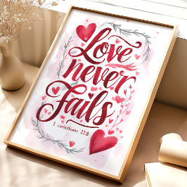 Póster El amor nunca falla: 1 corintios 13:8