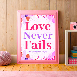 Póster El amor nunca falla Boho Chica Cristiano Teatro ar