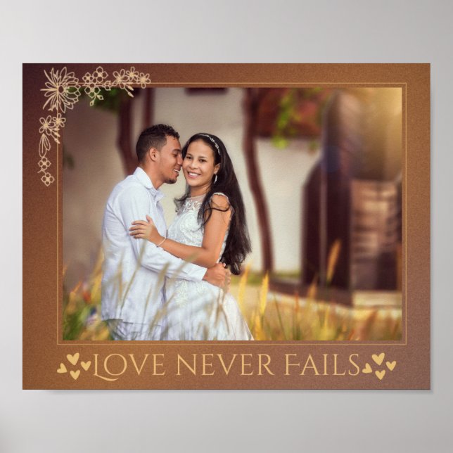 Póster El amor nunca falla el Poster Boda personalizado (Frente)