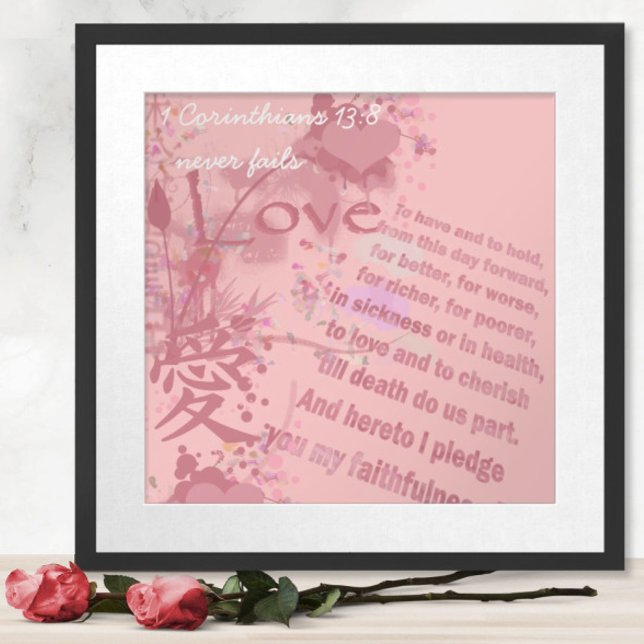 Póster El amor nunca falla en los votos de los Bodas colo (To see frame pricing, please enter your frame and mat options.)
