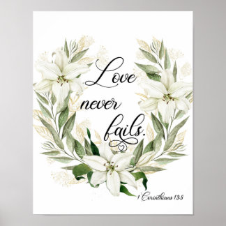 Póster El amor nunca falla, Poster de las Escrituras de c