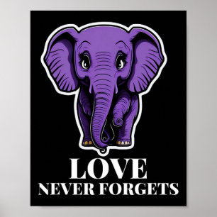 Póster El amor nunca olvida el elefante para la mujer Hei