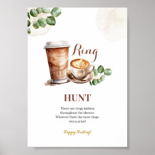 Póster El amor por el café está produciendo Rótulo de caz