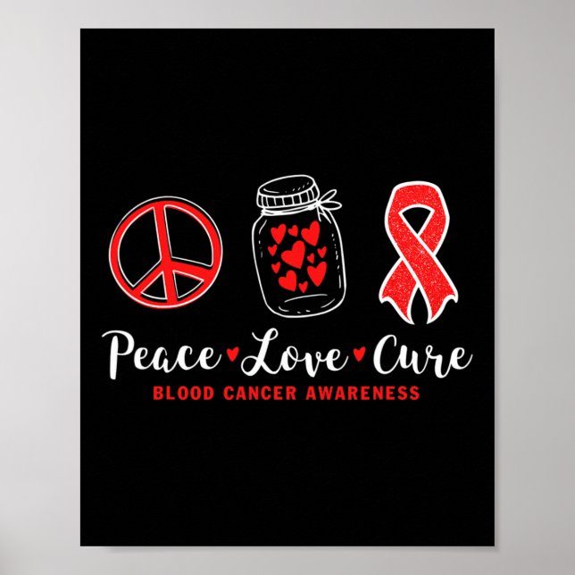 Póster el amor por la paz cura la conciencia del cáncer d (Frente)