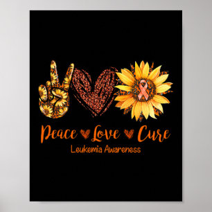 Póster El amor por la paz Cure Leukemia Awareness Gift
