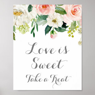 Póster El amor por las flores rosas y blancas es un Poste