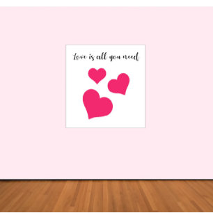 Póster El Amor Rosa Es Todo Lo Que Necesitas De Los Coraz