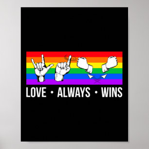 Póster El Amor Siempre Gana ASL Conciencia Sorda Orgullo