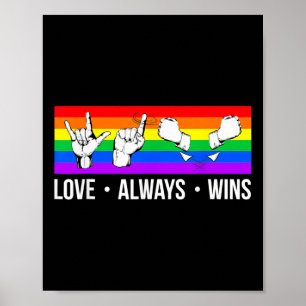 Póster El amor siempre gana ASL Concienciación sorda Orgu