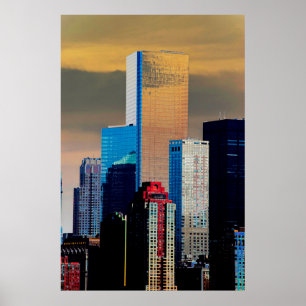 Póster El amplio centro financiero Manhattan Nueva York