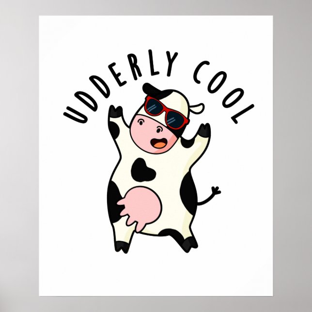 Póster El anciano Guay Funny Cow Pun (Frente)